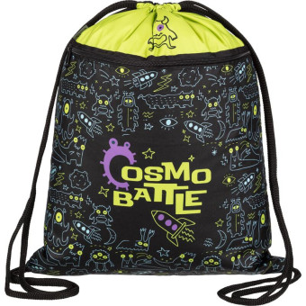 Мешок для сменной обуви Комус Класс Cosmo Battle 360х470 мм черный с карманом