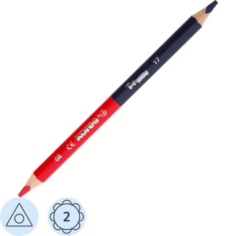 Карандаш Kores Jumbo красный/синий трёхгранный (двусторонний,  утолщённый)