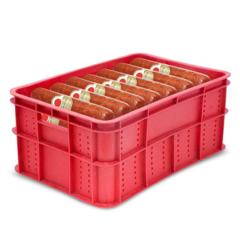Ящик (лоток) колбасный из ПНД 600х400х260 мм красный