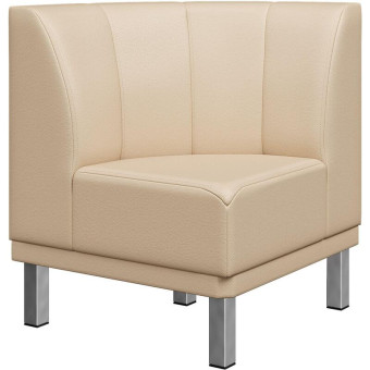 Модуль диван угловой Холл бежевый (искусственная кожа, 740х740х900 мм)