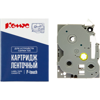 Картридж Комус TZE-911 для принтера этикеток Brother (6 мм х 8 м, цвет ленты металлизированный, шрифт черный)