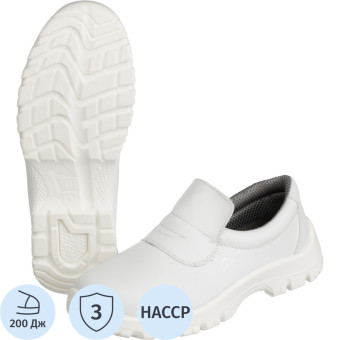 Полуботинки рабочие летние Luscan ПУ из микрофибры с металлическим подноском белые размер 43