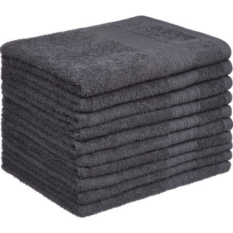 Полотенце махровое Luscan 50х90 см 400 г/кв.м серое 10 штук в упаковке