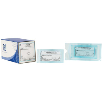 Шовный материал нерассасывающийся Полипропилен 3/0 90 см колющая игла 2x17 мм 1/2 (20 штук в упаковке)