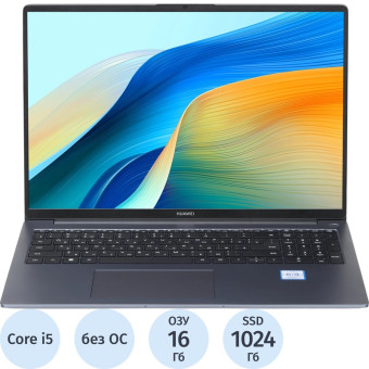 Ноутбук Huawei MateBook D 16" Gray Intel Core i5 12450H/16 ГБ/SSD 1024  ГБ (53013YLY)