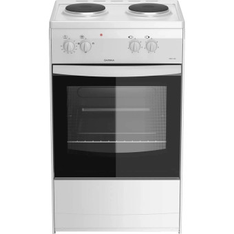 Плита электрическая Darina 1D EM141 404 W 50 узкая белая (эмаль, 2  конфорки, 45 литров)