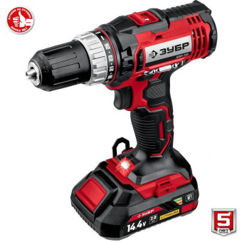 Дрель-шуруповерт безударная аккумуляторная Зубр ДШЛ-145-21 14.4 В Li-ion 1 АКБ 2 Ач+ЗУ