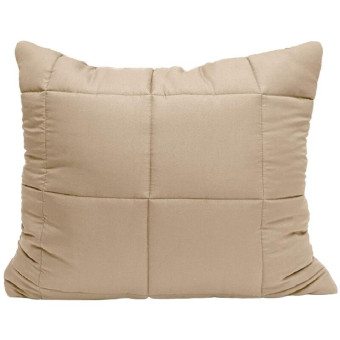 Подушка KyuAr 70х70 см искусственный лебяжий пух/микрофибра стеганная (бежевая)