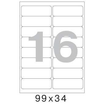 Этикетки самоклеящиеся Office Label 99x34 мм (16 штук на листе A4, 100 листов в упаковке)