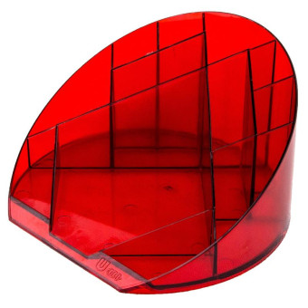 Подставка для канцелярских мелочей Attache Яркий офис 12 отделений прозрачная красная