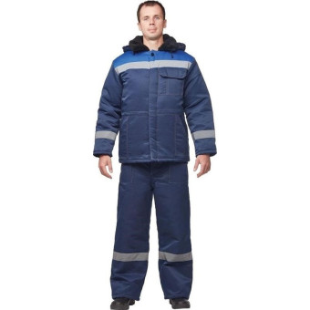 Куртка рабочая зимняя мужская з32-КУ с СОП синяя/васильковая из ткани грета (размер 60-62, рост 182-188)