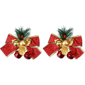 Новогоднее украшение Зимнее волшебство Зимнее чудо пластик красное (высота 11 см, 2 штуки в упаковке)