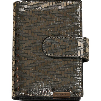 Визитница карманная Fabretti натуральная кожа на 20 визиток золотистая