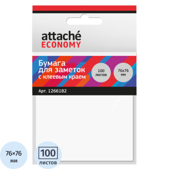 Стикеры Attache Economy 76x76 мм белые (1 блок на 100 листов)