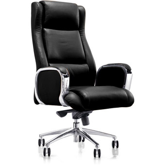 Уценка. Кресло для руководителя Easy Chair 545 ML черное (кожа/металл). уц_меб