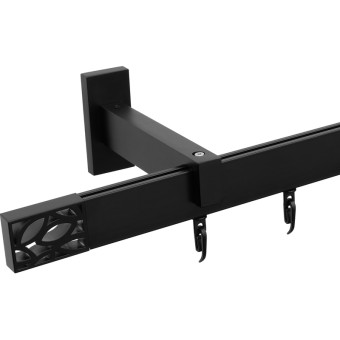 Карниз однорядный Хай Тек Твист чёрный (340 см)