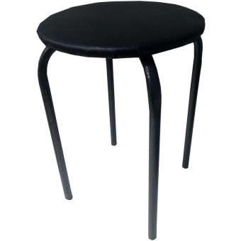 Табурет Strong черный (искусственная кожа, металл)