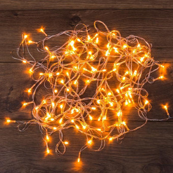 Гирлянда светодиодная линия теплый белый свет 100 светодиодов (10 м)