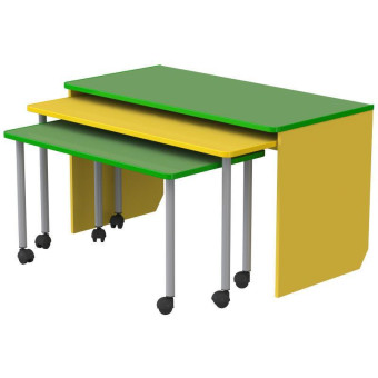 Модуль детский М-521 (разноцветный, 2 стола, стол-тумба)