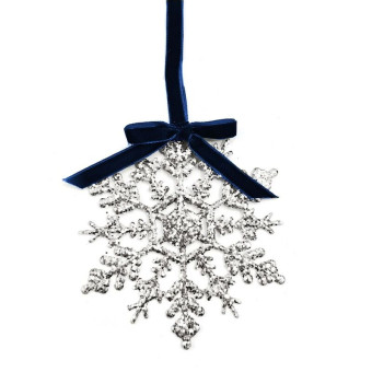 Елочная игрушка Magic Time Снежинка пластик серебристая (высота 13 см) Елочная игрушка Magic Time Снежинка пластик серебристая (высота 13 см)