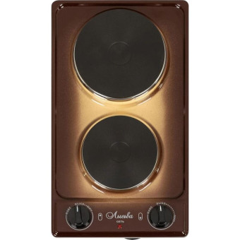 Плита электрическая Лысьва ЭПБ 22 узкая коричневая/бежевая (эмаль, 2  конфорки)