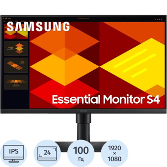 Монитор 24'' Samsung Essential S4 S24D400GAI чёрный (LS24D400GAIXCI)