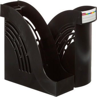 Лоток вертикальный для бумаг 95 мм Attache пластиковый черный (2 штуки в упаковке)