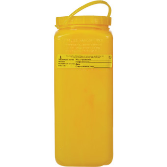 Упаковка для сбора медицинских отходов Олданс класс Б желтая 2.5 л