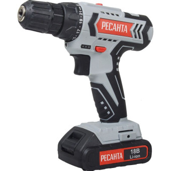 Дрель-шуруповерт аккумуляторная Ресанта ДА-18-2ЛК 2 АКБ x Li-ion (24В, 2 Ач)+ЗУ в кейсе (75/14/5)