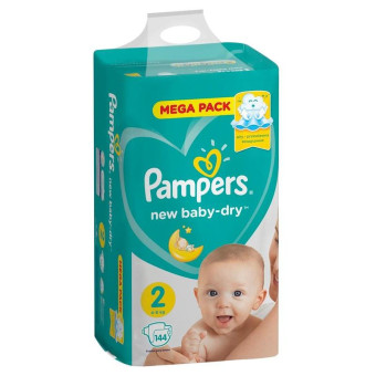 Подгузники Pampers New Baby-Dry размер 2 (S) 4-8 кг (144 штуки в упаковке)