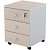 Тумба подкатная Easy Standard с замком (дуб шамони светлый/серая, 400x420x563 мм, 3 ящика)