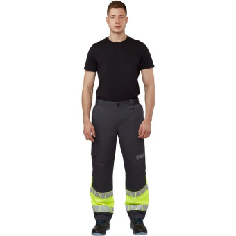Брюки рабочие летние мужские Равелин с СОП лимонные/графит (размер 56-58, рост 170-176)