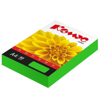 Бумага цветная для печати Комус Color зеленая интенсив (А4, 80 г/кв.м, 500 листов)