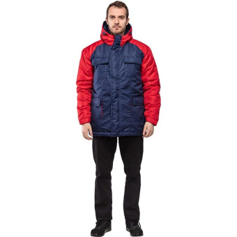 Куртка рабочая зимняя мужская з41-КУ синяя/красная из ткани таслан (размер 56-58, рост 182-188)