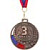 Медаль с лентой призовая 3 место Командор 5x5 см отделка под бронзу  (1652994)