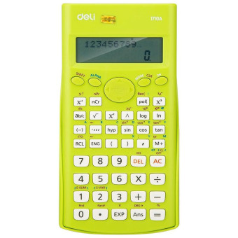 Калькулятор научный Deli E1710A 10+2-разрядный 240 функций 162x84x19 мм (зеленый, подходит для ЕГЭ)