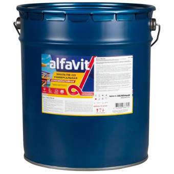 Эмаль универсальная Альфа зеленая глянцевая 20 кг