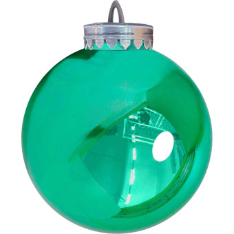 Шар новогодний BigDecor пластик зеленый (диаметр 24 см)