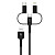 Кабель PERO, DC-06, 2.4А, 2м, Lightning/micro USB/Type-C, черный