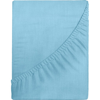 Простыня на резинке Verossa Aqua 200x200x30 см сатиновая 130 г/кв.м  голубая