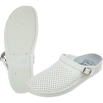 Сабо мужские из натуральной кожи белые (размер 42)