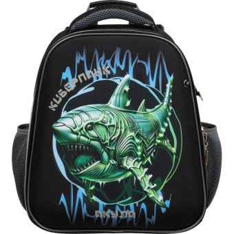 Ранец Комус Класс Basic акула анатомический чёрный с двумя отделениями