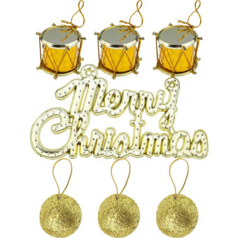 Набор украшений Miland Чудесный Новый год пластик золотистый (высота 15 см, 13 штук в упаковке)