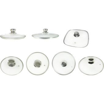 Крышка для посуды Panairo Chrome с металлическим ободком диаметр  16-20-22-24-26-27-28 см