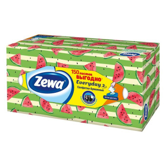 Салфетки косметические Zewa Everyday 2-слойные (150 штук в упаковке)