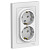 Розетка Schneider Electric AtlasDesign двухместная с заземлением 16А IP20 с рамкой скрытого монтажа белая (ATN000124)