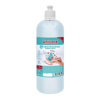 Мыло жидкое Unicare антибактериальное 1 л (с дозатором пуш-пул)