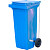 Контейнер-бак мусорный 120 л пластиковый на 2-х колесах с педальным   приводом с крышкой синий