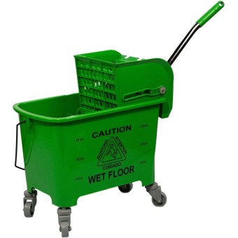 Тележка уборочная одноведерная 1x20 л с отжимом зеленая (IN0671)