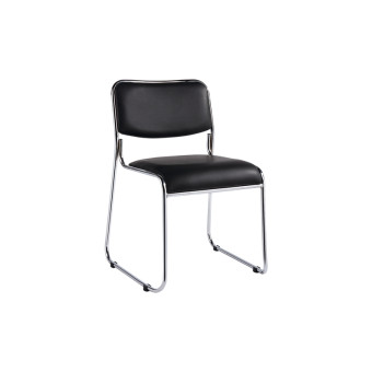 Стул офисный Easy Chair 802 VP без подлокотников черный (искусственная кожа/металл хромированный)